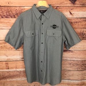 Harley Davidson Embroidered Logo Button Down Shirt